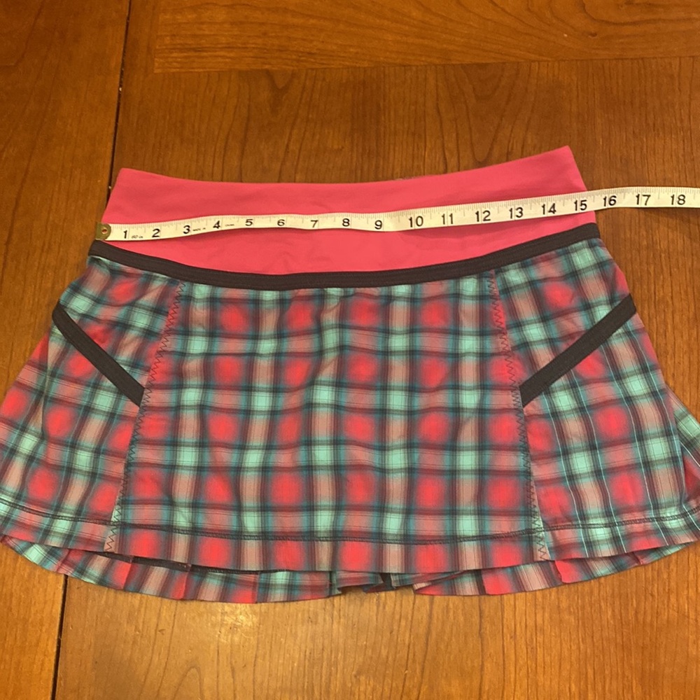 Lululemon Run Reflection Skirt Senorita Pink Plaid Size 6 - Picture 9 of 10